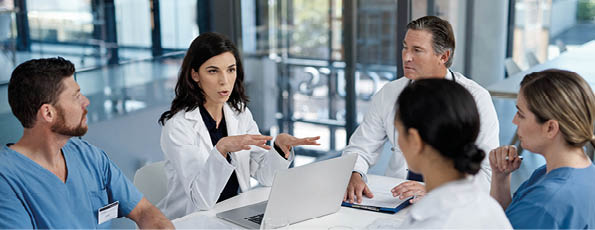 Shot of a group of doctors having a meeting in a modern hospital
